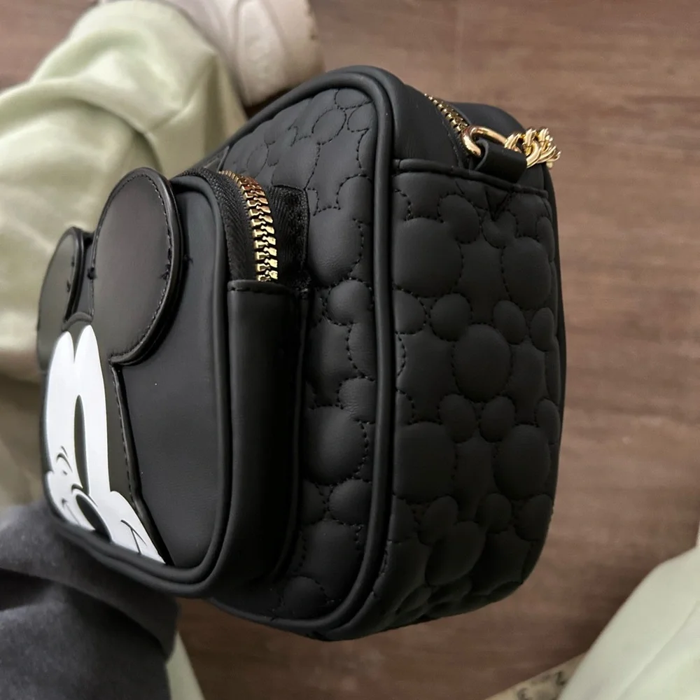 NWT Disney Mickey Mouse Black and Gold Crossbody Bag - Picture 4 of 7